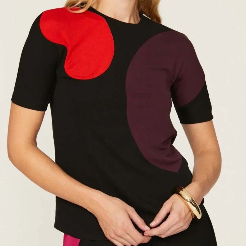 Tory Burch Colorblock Knit Top, 0